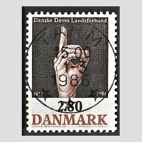 FRIM�RKER DANMARK | 1985 - AFA 844 - D�ves Landsforbund 50 �r - 2,80 Kr. flerfarvet - Pragt Stemplet Tarm