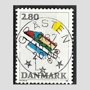 FRIM�RKER DANMARK | 1987 - AFA 891 - Kunst - 2,80 Kr. flerfarvet - Pragt Stemplet Gr�sten