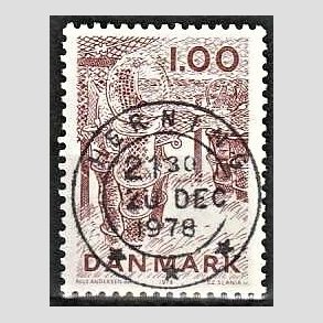 FRIM�RKER DANMARK | 1978 - AFA 665 - Dansk fiskeri - 1,00 Kr. r�dbrun - Pragt Stemplet Herning