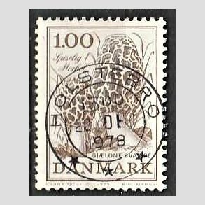 FRIM�RKER DANMARK | 1978 - AFA 669 - Sj�ldne svampe - 1,00 Kr. brun - Pragt Stemplet Holstebro