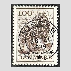 FRIM�RKER DANMARK | 1978 - AFA 669 - Sj�ldne svampe - 1,00 Kr. brun - Pragt Stemplet Viborg