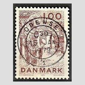FRIM�RKER DANMARK | 1978 - AFA 665 - Dansk fiskeri - 1,00 Kr. r�dbrun - Pragt Stemplet Odense