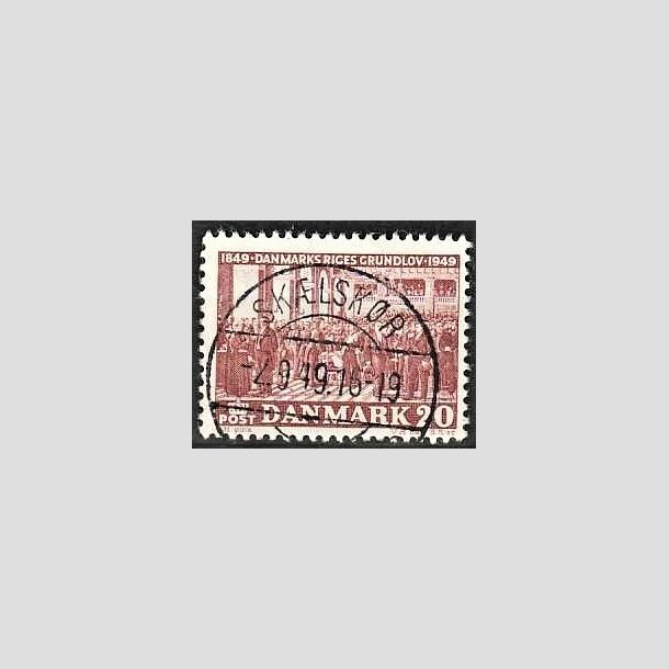 FRIMRKER DANMARK | 1949 - AFA 315 - Grundloven 100 r - 20 re rdbrun - Lux Stemplet Sklskr