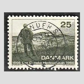 FRIM�RKER DANMARK | 1966 - AFA 443 - Det Danske Hedeselskab - 25 �re m�rkgr�n - Pragt Stemplet Randers
