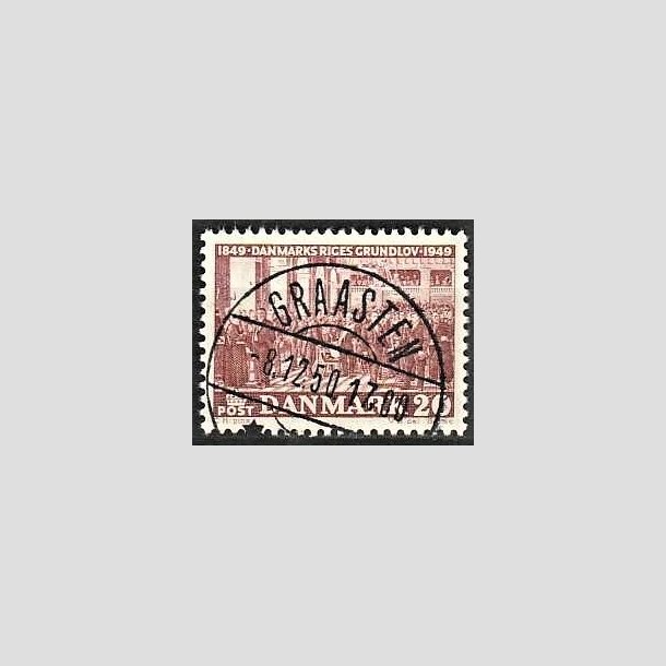 FRIMRKER DANMARK | 1949 - AFA 315 - Grundloven 100 r - 20 re rdbrun - Lux Stemplet Graasten