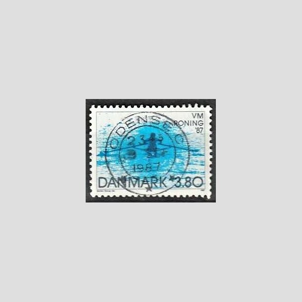 FRIMRKER DANMARK | 1987 - AFA 887 - WM i roning - 3,80 Kr. bl - Pragt Stemplet Odense C