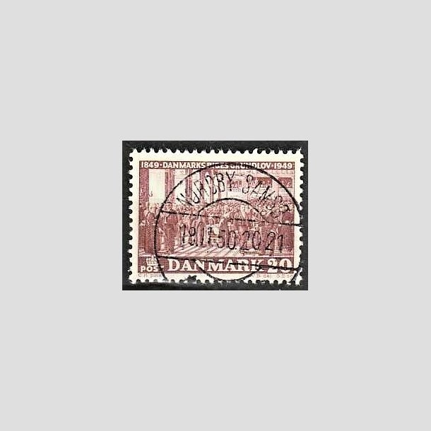 FRIMRKER DANMARK | 1949 - AFA 315 - Grundloven 100 r - 20 re rdbrun - Lux Stemplet Nordby Sams