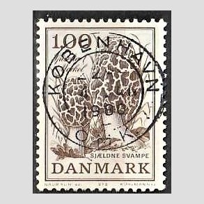 FRIM�RKER DANMARK | 1978 - AFA 669 - Sj�ldne svampe - 1,00 Kr. brun - Pragt Stemplet K�benhavn