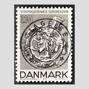 FRIM�RKER DANMARK | 1979 - AFA 684 - Vikingetiden - 1,10 Kr. brun - Pragt Stemplet Slagelse
