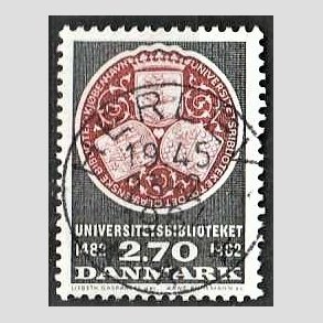 FRIM�RKER DANMARK | 1982 - AFA 763 - Universitetsbiblioteket 500 �r. - 2,70 Kr. sortgr�/r�d - Pragt Stemplet Herlev