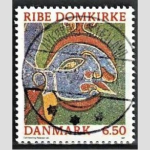 FRIM�RKER DANMARK | 1987 - AFA 881 - Ribe Domkirke - 6,50 Kr. flerfarvet - Pragt Stemplet Nyk�bing Sj�lland