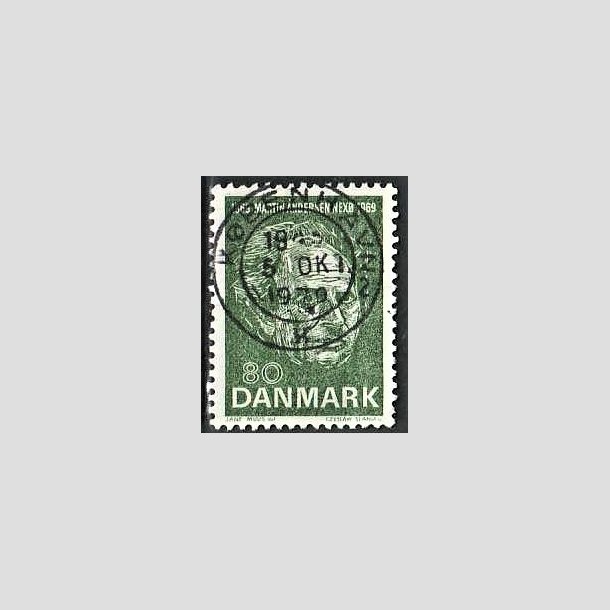FRIMRKER DANMARK | 1969 - AFA 485 - Martin Andersen Nex - 80 re grn - Pragt Stemplet Kbenhavn