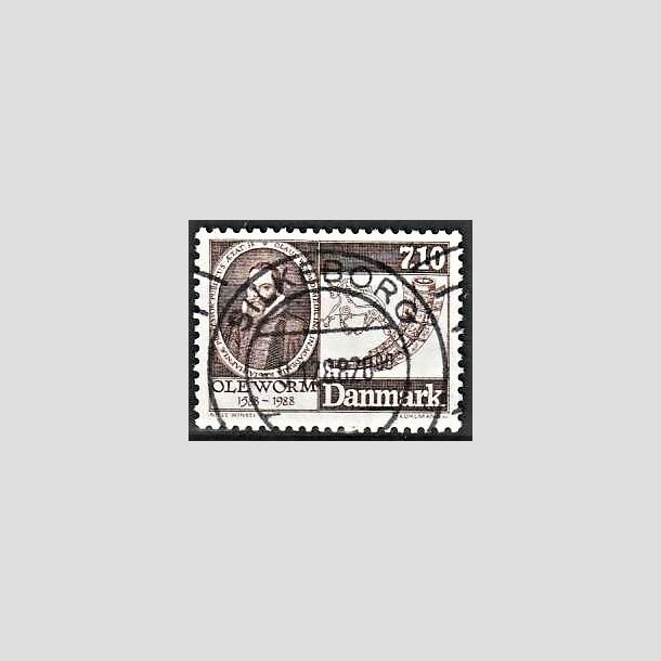 FRIMRKER DANMARK | 1988 - AFA 905 - Naturforskeren Ole Worm  - 7,10 Kr. brun - Lux Stemplet Silkeborg