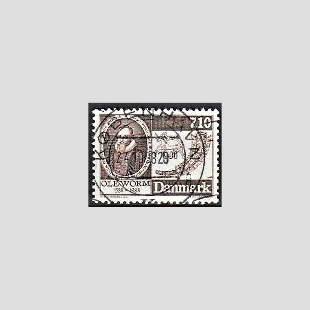 FRIMRKER DANMARK | 1988 - AFA 905 - Naturforskeren Ole Worm  - 7,10 Kr. brun - Lux Stemplet Kbenhavn