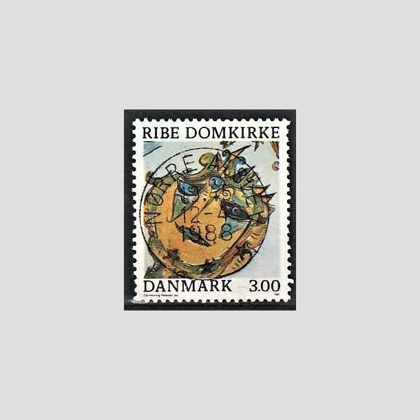 FRIMRKER DANMARK | 1987 - AFA 879 - Ribe Domkirke - 3,00 Kr. flerfarvet - Pragt Stemplet Nrre Alslev