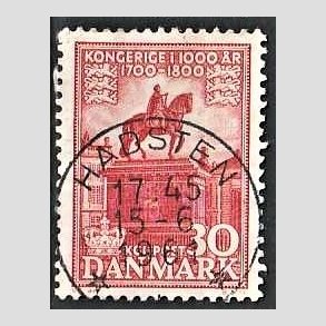 FRIM�RKER DANMARK | 1953-56 - AFA 354 - Kongeriget 1000 �r - 30 �re r�d - Pragt Stemplet Hadsten