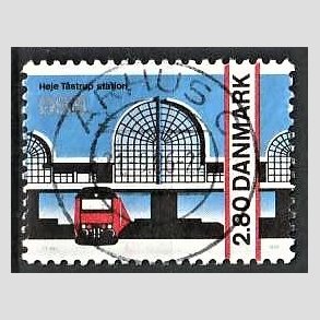 FRIM�RKER DANMARK | 1986 - AFA 861 - H�je Taastrup station - 2,80 Kr. flerfarvet - Pragt Stemplet �rhus C