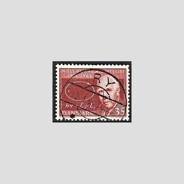 FRIMRKER DANMARK | 1963 - AFA 420 - Niels Bohr - 35 re rdbrun - Pragt Stemplet Ry