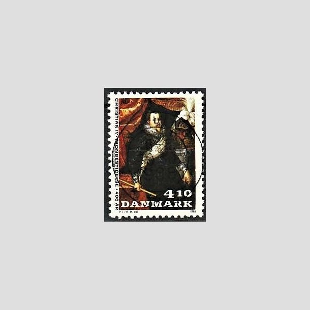 FRIMRKER DANMARK | 1988 - AFA 904 - Christian d. IV - 4,10 Kr. flerfarvet - Pragt Stemplet Jelling
