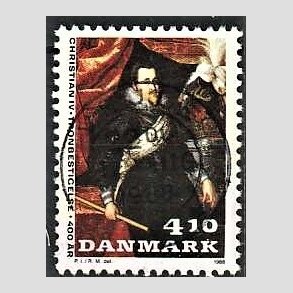 FRIM�RKER DANMARK | 1988 - AFA 904 - Christian d. IV - 4,10 Kr. flerfarvet - Pragt Stemplet Vejle