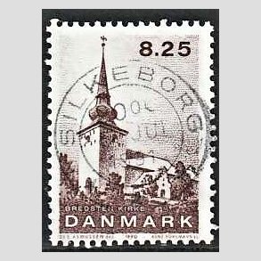 FRIMRKER DANMARK | 1990 - AFA 976 - Jyske landsbykirker - 8,25 Kr. brun - Lux Stemplet Silkeborg