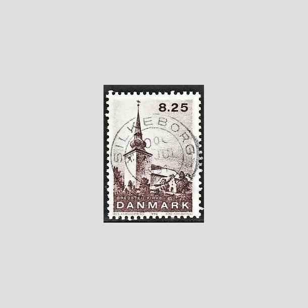 FRIMRKER DANMARK | 1990 - AFA 976 - Jyske landsbykirker - 8,25 Kr. brun - Lux Stemplet Silkeborg