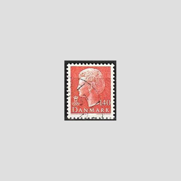 FRIMRKER DANMARK | 1980 - AFA 698 - Dronning Margrethe - 140 re orange - God gennemsnitskvalitet - Stemplet 