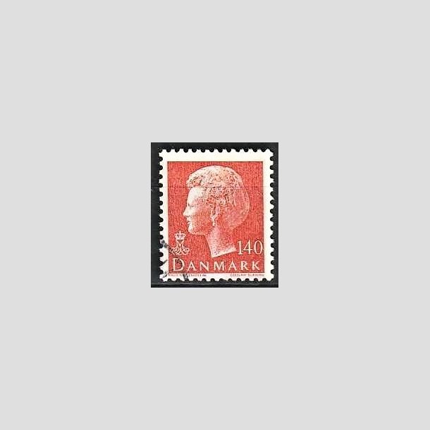 FRIMRKER DANMARK | 1980 - AFA 698 - Dronning Margrethe - 140 re orange - God gennemsnitskvalitet - Stemplet 