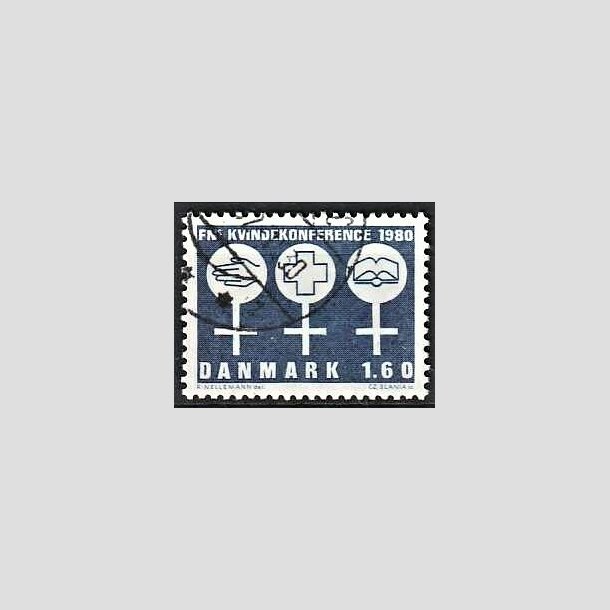 FRIMRKER DANMARK | 1980 - AFA 697 - FNs Kvindekonference - 1,60 Kr. bl - God gennemsnitskvalitet - Stemplet