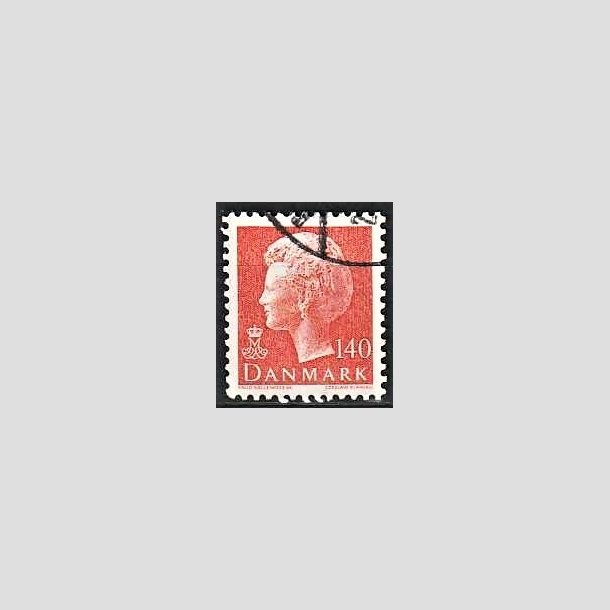 FRIMRKER DANMARK | 1980 - AFA 698 - Dronning Margrethe - 140 re orange - God gennemsnitskvalitet - Stemplet 