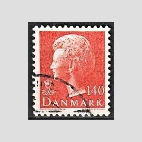 FRIMRKER DANMARK | 1980 - AFA 698 - Dronning Margrethe - 140 re orange - God gennemsnitskvalitet - Stemplet 