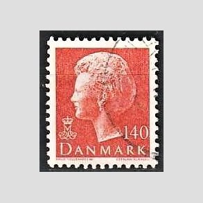 FRIMRKER DANMARK | 1980 - AFA 698 - Dronning Margrethe - 140 re orange - God gennemsnitskvalitet - Stemplet 