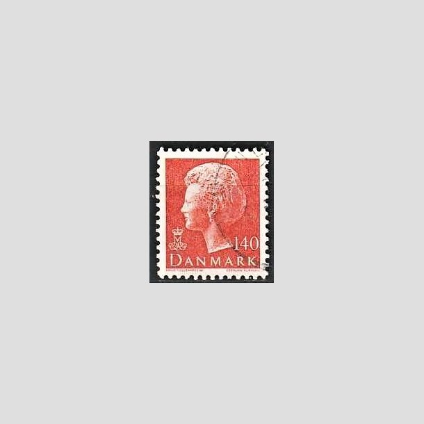 FRIMRKER DANMARK | 1980 - AFA 698 - Dronning Margrethe - 140 re orange - God gennemsnitskvalitet - Stemplet 