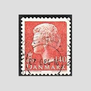 FRIMRKER DANMARK | 1980 - AFA 698 - Dronning Margrethe - 140 re orange - God gennemsnitskvalitet - Stemplet 