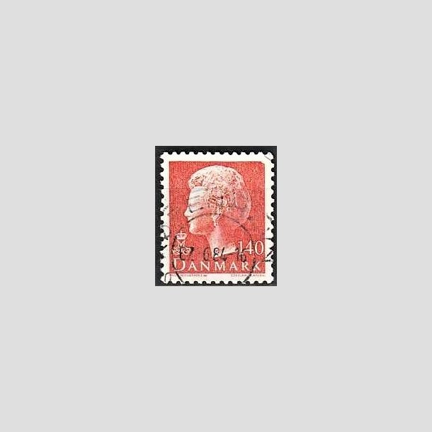 FRIMRKER DANMARK | 1980 - AFA 698 - Dronning Margrethe - 140 re orange - God gennemsnitskvalitet - Stemplet 