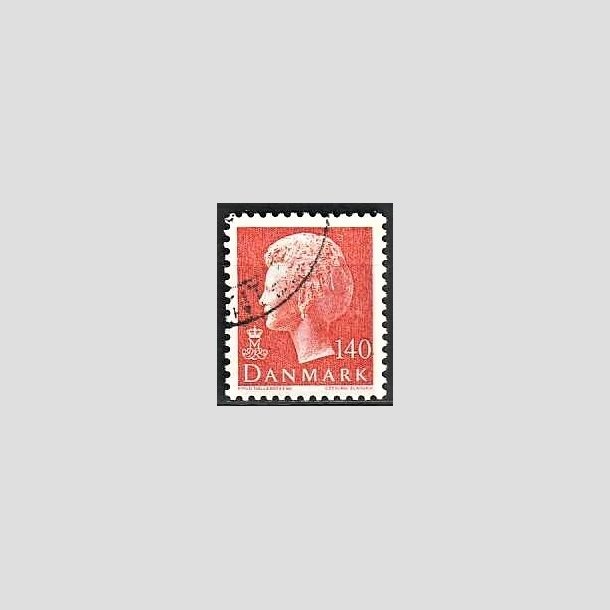 FRIMRKER DANMARK | 1980 - AFA 698 - Dronning Margrethe - 140 re orange - God gennemsnitskvalitet - Stemplet 