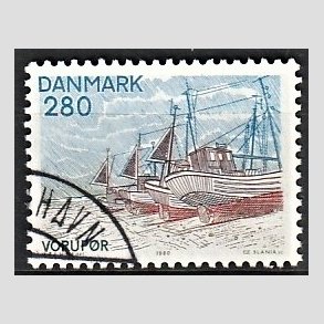 FRIMRKER DANMARK | 1980 - AFA 703 - Jylland nord for Limfjorden - 280 re flerfarvet - God gennemsnitskvalitet - Stemplet