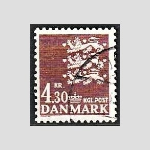 FRIMRKER DANMARK | 1980 - AFA 707 - Rigsvben - 4,30 Kr. brun - God gennemsnitskvalitet - Stemplet