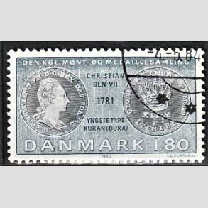 FRIMRKER DANMARK | 1980 - AFA 710 - Gamle danske mnter - 1,80 Kr. bl/blgrn - God gennemsnitskvalitet - Stemplet