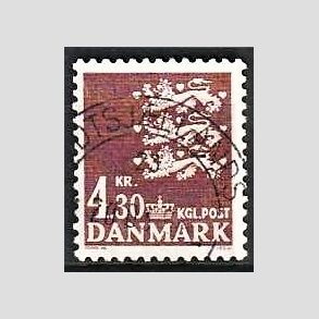 FRIMRKER DANMARK | 1980 - AFA 707 - Rigsvben - 4,30 Kr. brun - God gennemsnitskvalitet - Stemplet