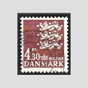 FRIMRKER DANMARK | 1980 - AFA 707 - Rigsvben - 4,30 Kr. brun - God gennemsnitskvalitet - Stemplet