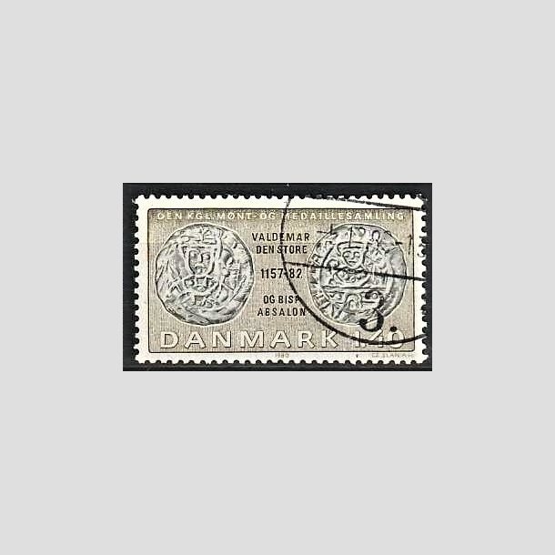 FRIMRKER DANMARK | 1980 - AFA 709 - Gamle danske mnter - 1,40 Kr. olivengrn/sortgrn - God gennemsnitskvalitet - Stemplet 