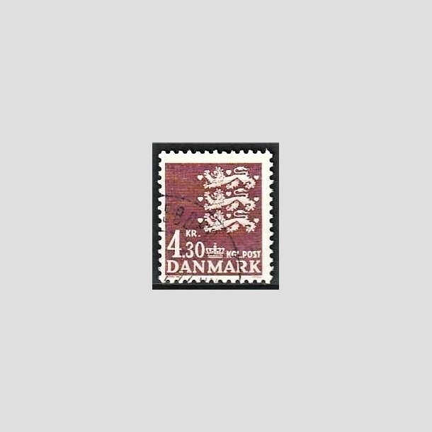 FRIMRKER DANMARK | 1980 - AFA 707 - Rigsvben - 4,30 Kr. brun - God gennemsnitskvalitet - Stemplet