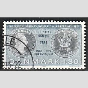 FRIMRKER DANMARK | 1980 - AFA 710 - Gamle danske mnter - 1,80 Kr. bl/blgrn - God gennemsnitskvalitet - Stemplet