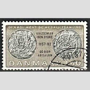 FRIMRKER DANMARK | 1980 - AFA 709 - Gamle danske mnter - 1,40 Kr. olivengrn/sortgrn - God gennemsnitskvalitet - Stemplet 
