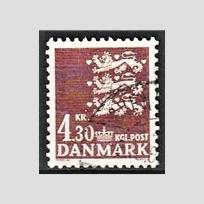FRIMRKER DANMARK | 1980 - AFA 707 - Rigsvben - 4,30 Kr. brun - God gennemsnitskvalitet - Stemplet