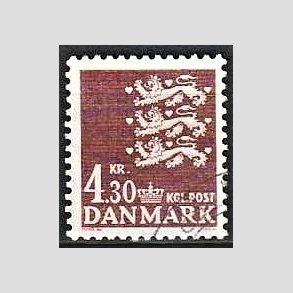 FRIMRKER DANMARK | 1980 - AFA 707 - Rigsvben - 4,30 Kr. brun - God gennemsnitskvalitet - Stemplet