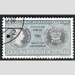 FRIMRKER DANMARK | 1980 - AFA 710 - Gamle danske mnter - 1,80 Kr. bl/blgrn - God gennemsnitskvalitet - Stemplet