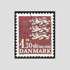 FRIMRKER DANMARK | 1980 - AFA 707 - Rigsvben - 4,30 Kr. brun - God gennemsnitskvalitet - Stemplet