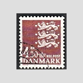 FRIMRKER DANMARK | 1980 - AFA 707 - Rigsvben - 4,30 Kr. brun - God gennemsnitskvalitet - Stemplet